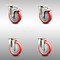 Service Caster 5 Inch 316SS Red Polyurethane Wheel Swivel Top Plate Caster Lock Brakes, 2PK SCC-SS316TTL20S514-PPUB-RED-2-S-2 - alternate 1
